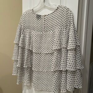 Who What Wear Layered Lace long sleeve Blouse S